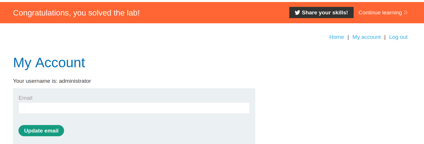 Logged in as administrator