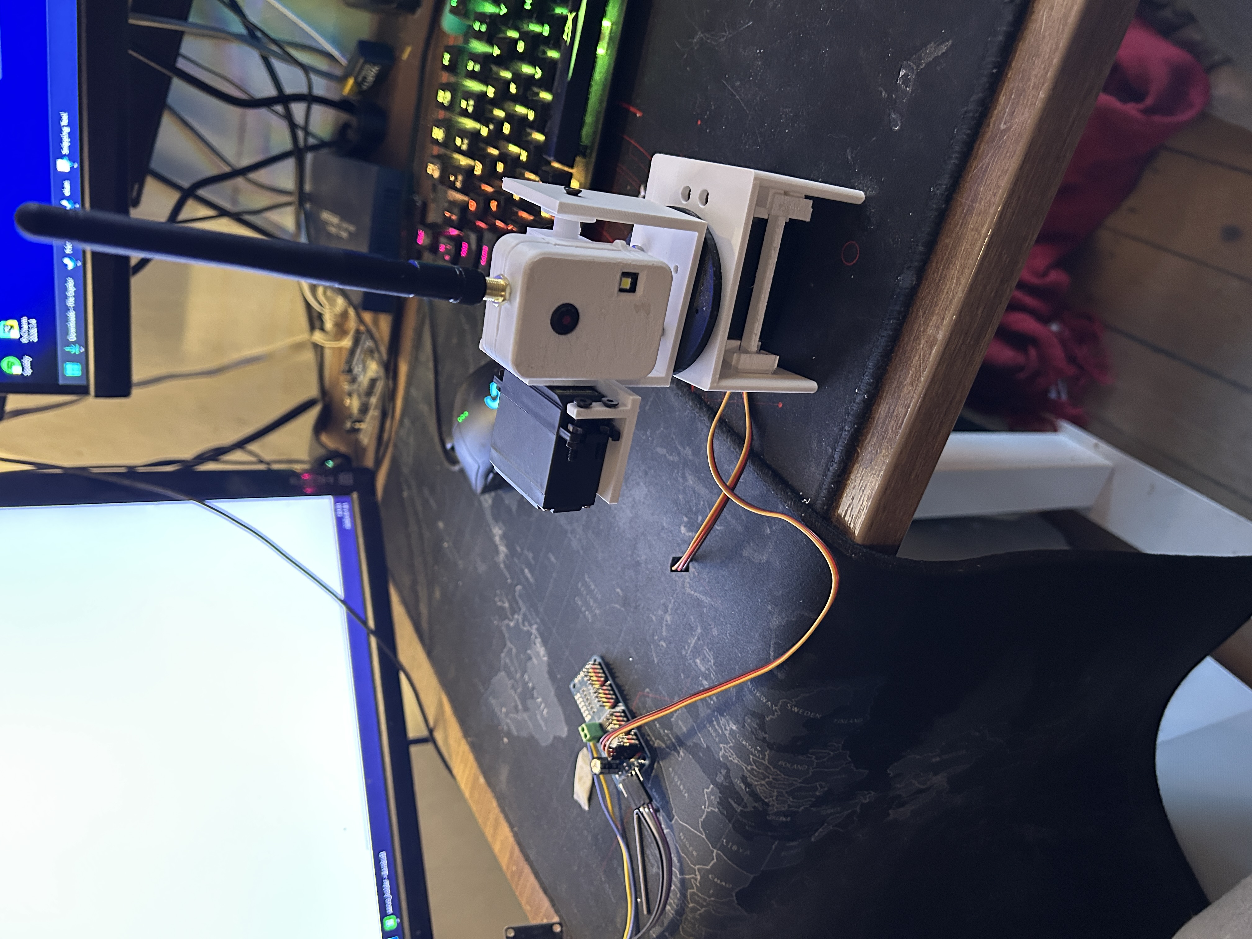 First ESP32-CAM and MG995R prototype